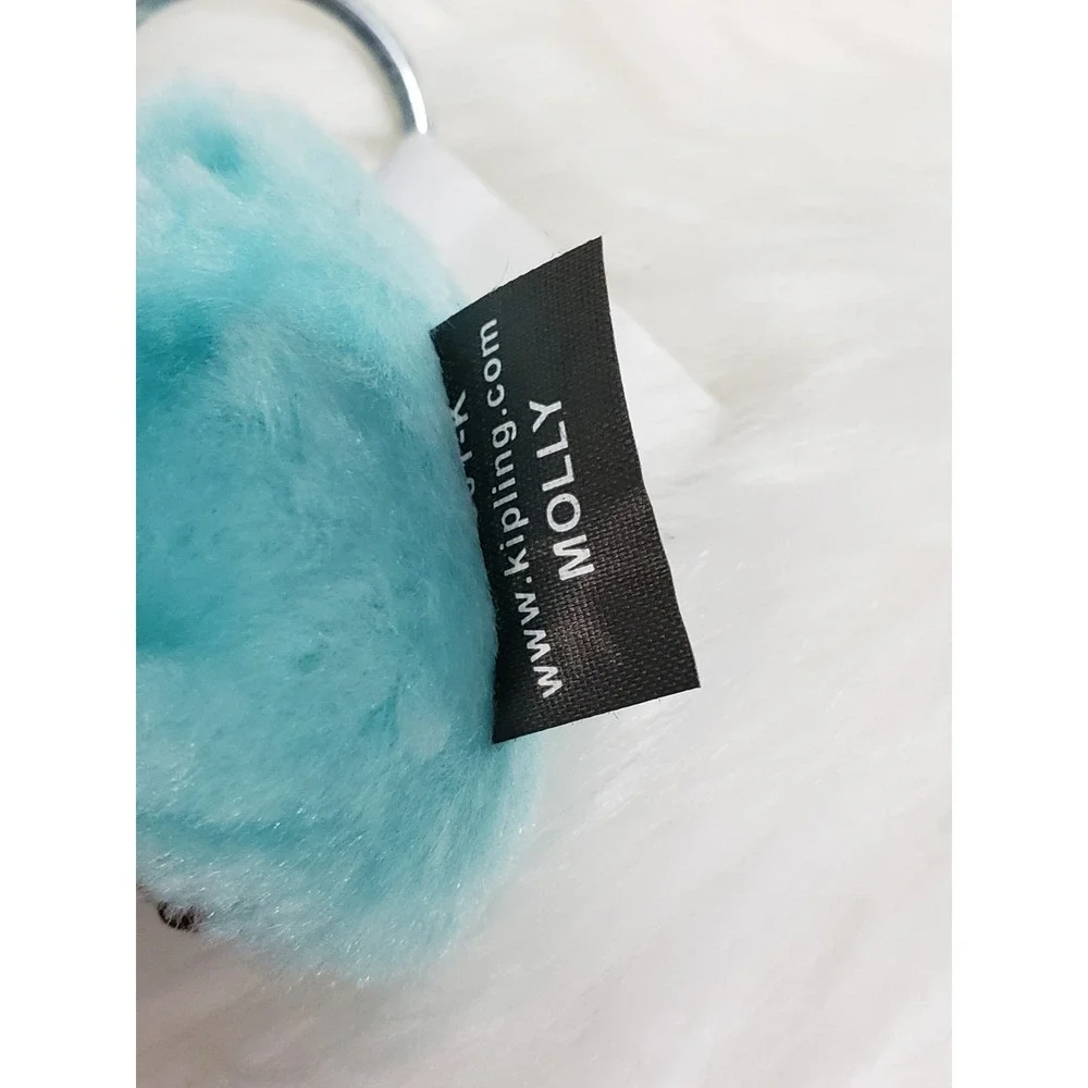 NEW Kipling Keychain MOLLY Baby Furry Monkey Mini Gorilla BAG CHARM BLUE‎ APE